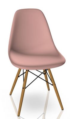Eames Plastic Side Chair DSW Stuhl Vitra Esche honigfarben-Zartrosa